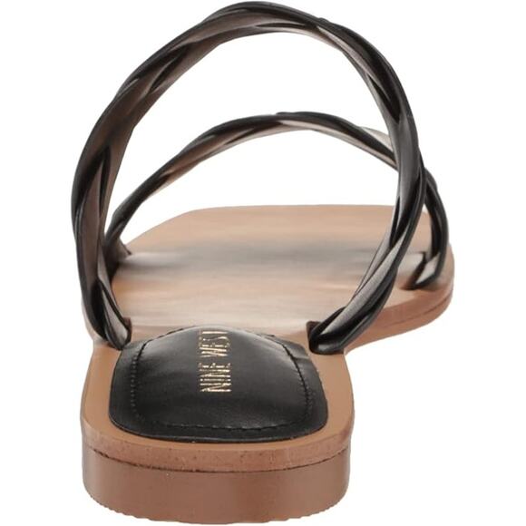 Nine West Royal Sandal – Black, Women’s 5.5, Slip-On Faux Leather with Lug Sole - Picture 5 of 12